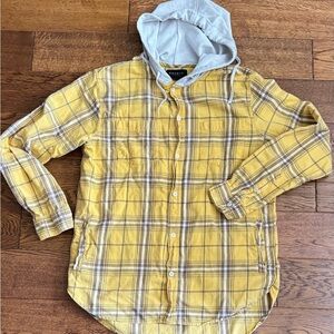 PacSun Mustard Plaid Casual Shirt